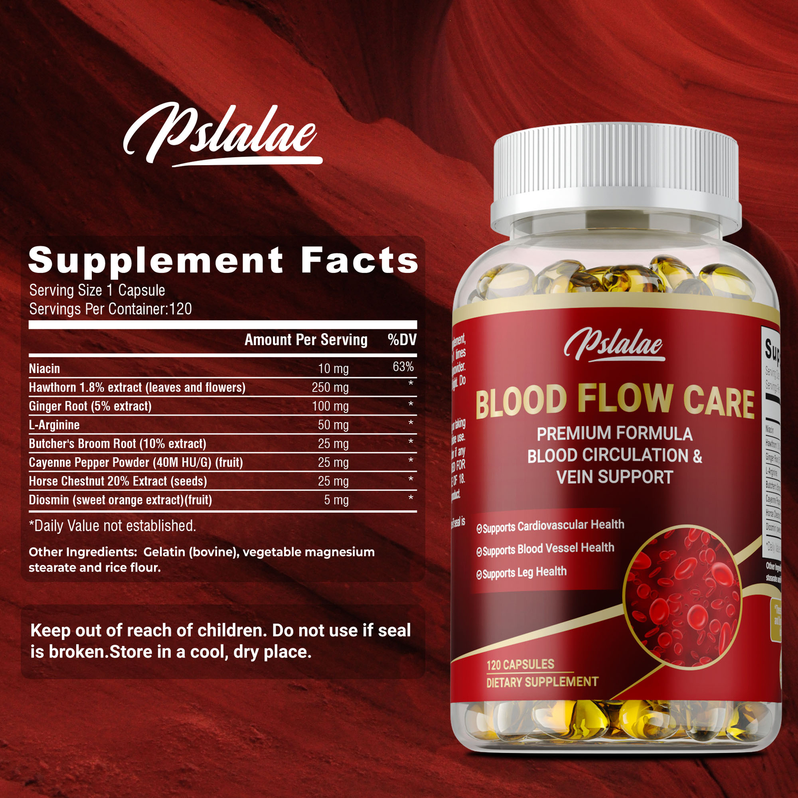 Blood Flow Care – Hawthorn, L-Arginine, Cayenne Pepper, Blood Pressure Support