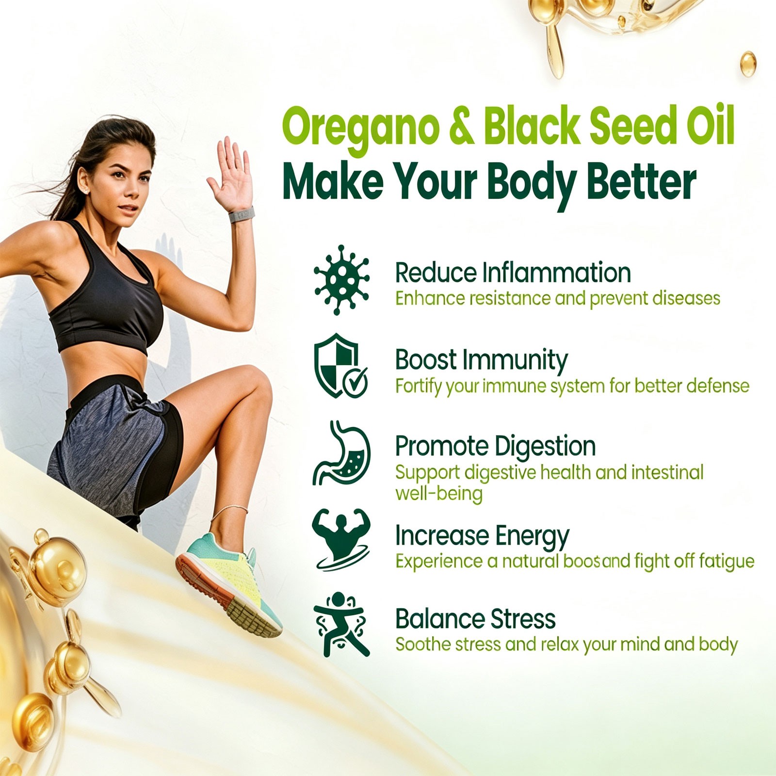 Oil of Oregano Softgels 6000mg with Black Seed Oil Immune Digestive Support