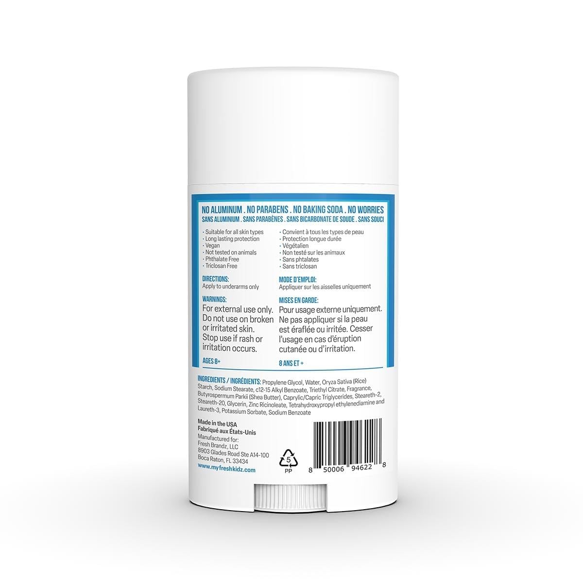 Fresh Kidz Blue Stick Deodorant for Boys 2.65oz, 2.65 Ounce (Pack of 1)