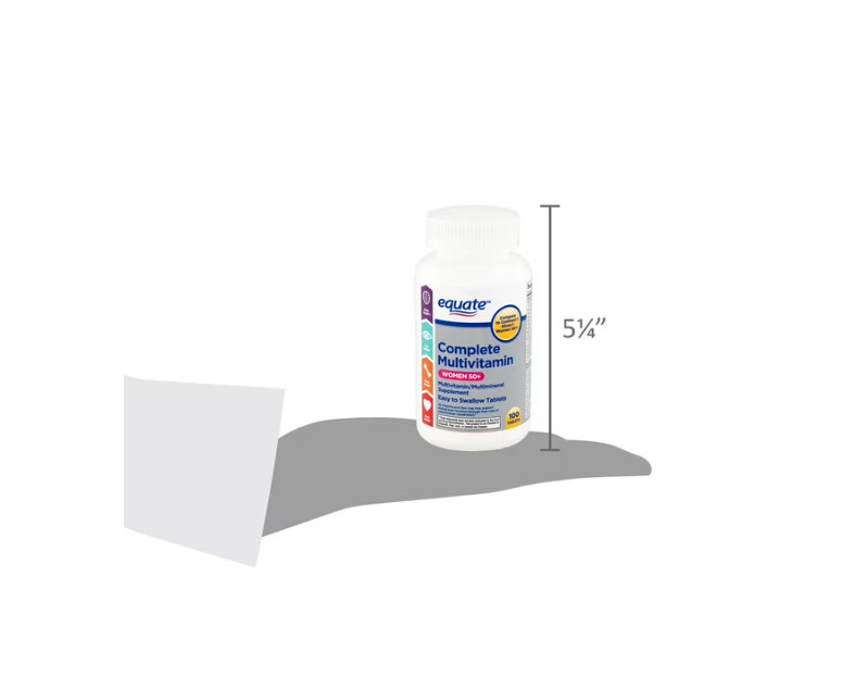 2 PACK Equate Complete Multivitamin/Multimineral Supplement Tablets, Women 50+