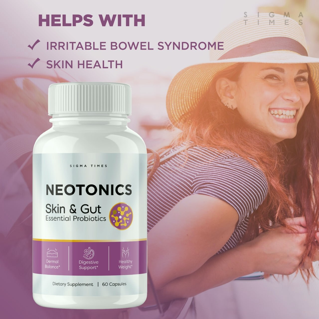 (2 Pack) Neotonics Skin & Gut, Neotonics Skin Gut Probiotics, Neptonics Reviews
