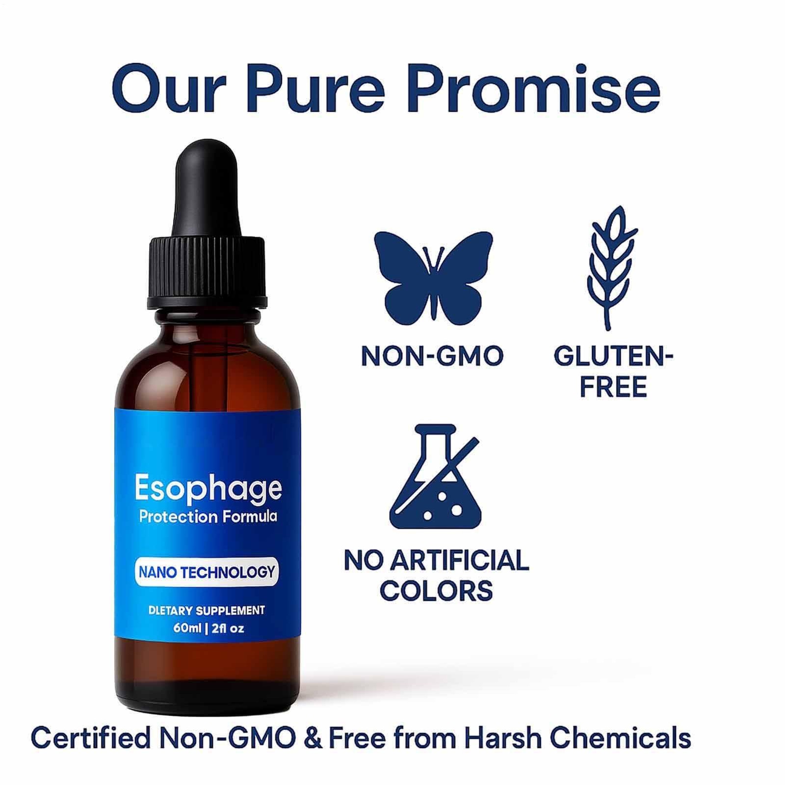 Nano Powered Esophageal Drops 60ML Stomach Digestive Support Drops 2oz