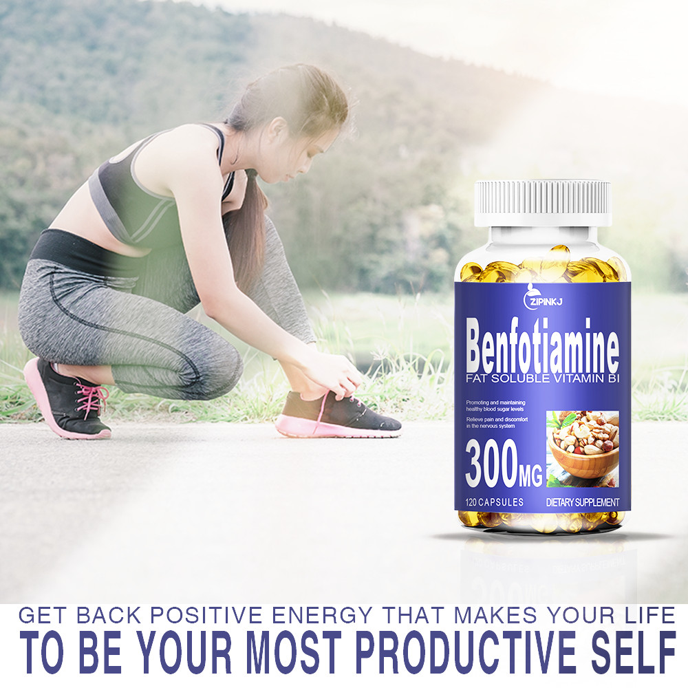 120pcs Benfotiamine Capsules 300mg – L-lecucine – Fat & Water Soluble Vitamin B1
