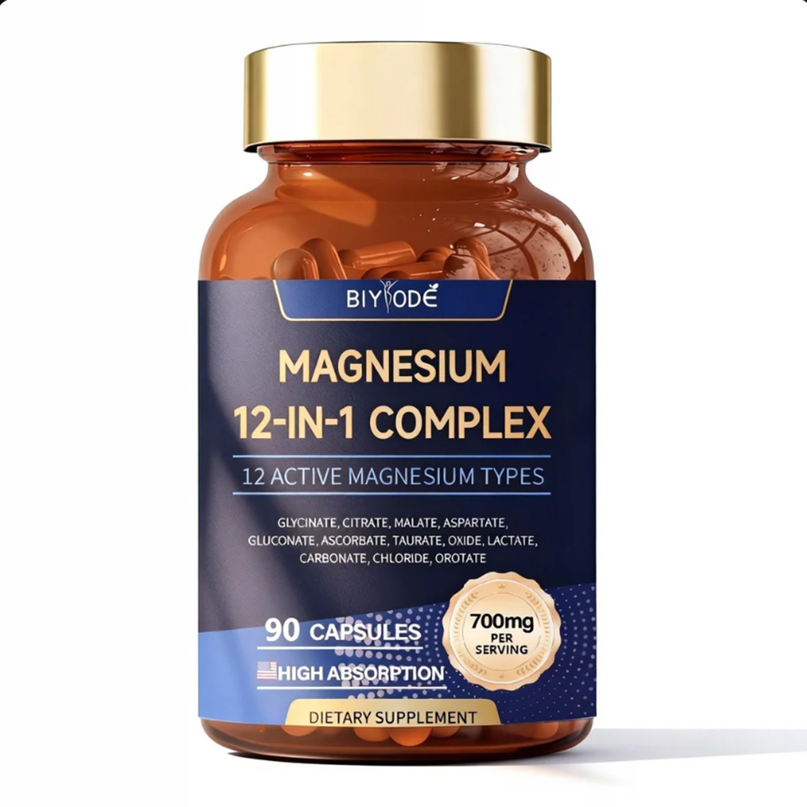 Magnesium 12 Complex 1 in 700mg – Dietary Supplement 90 Capsules