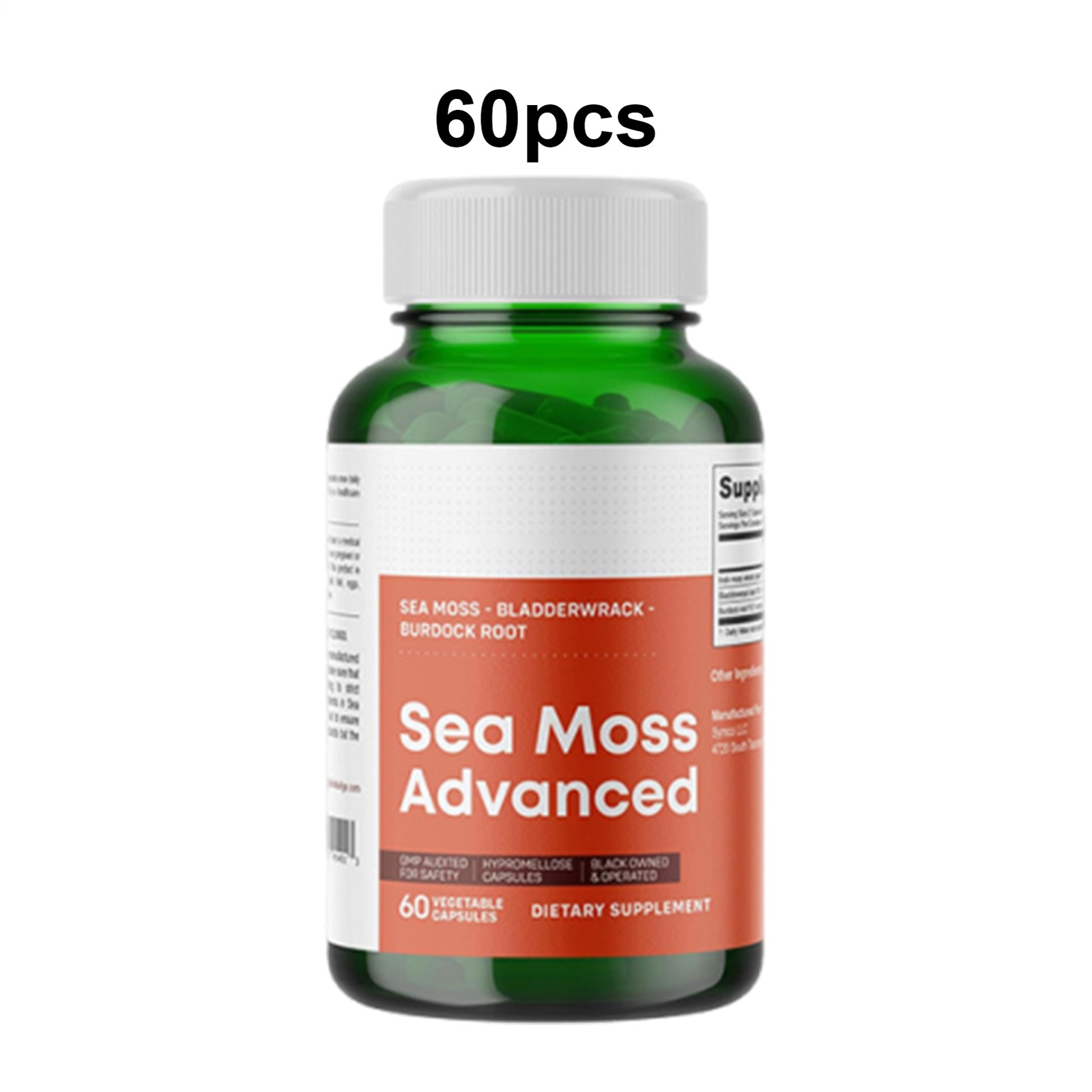 1250mg Sea Moss Upgraded Superfood, High-Potency, Vegan – 60 Count