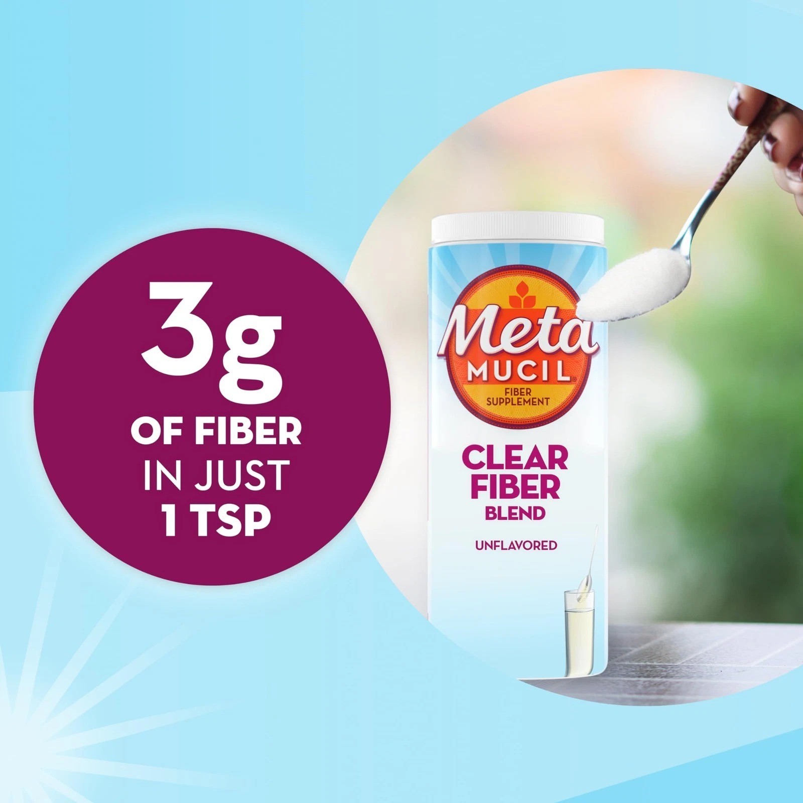Metamucil Clear Fiber Blend Prebiotic Fiber Supplement 75 Servings Exp 02/28