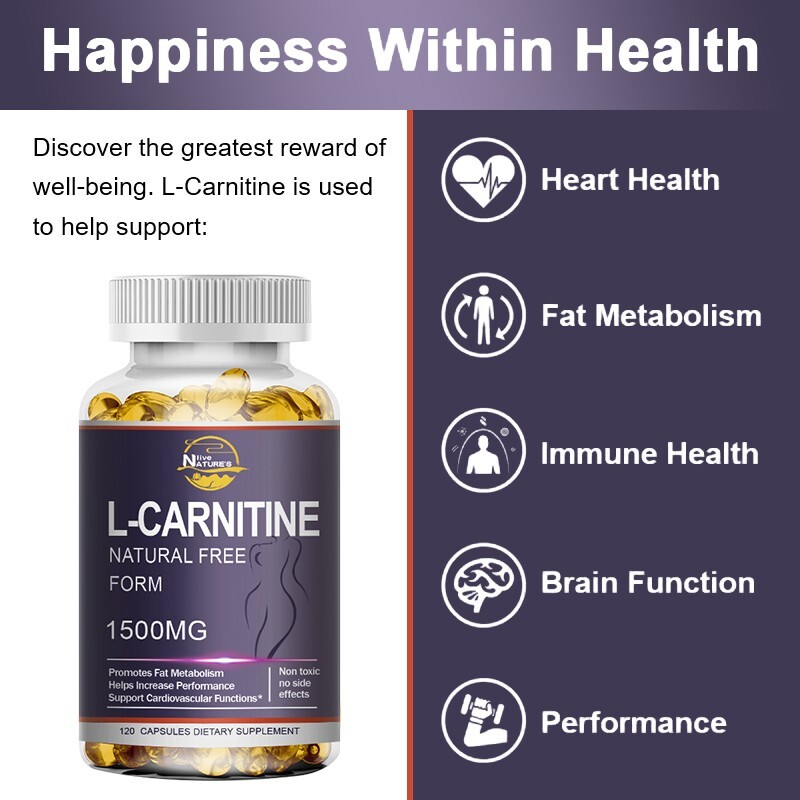 Acetyl-L-Carnitine 1500mg 120 Capsules Nervous System Health Antioxidant NON-GMO