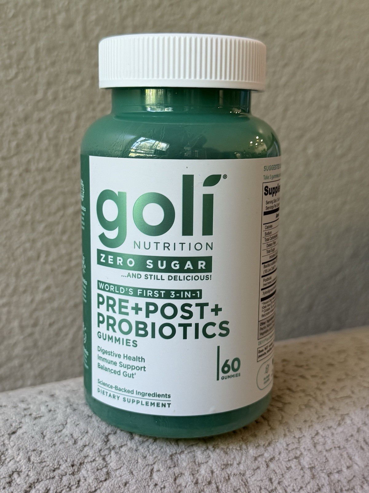 Goli Zero Sugar Pre Pro Postbiotic Gummies – Worlds First 3-in-1 with DE111, XOS