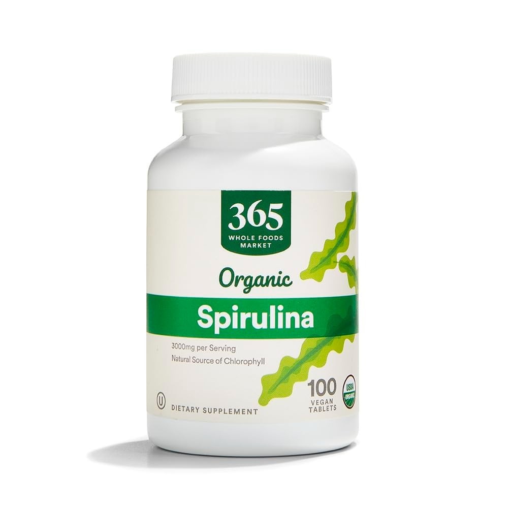 100 Count Spirulina 500mg – Source of Chlorophyll & Energy Boost