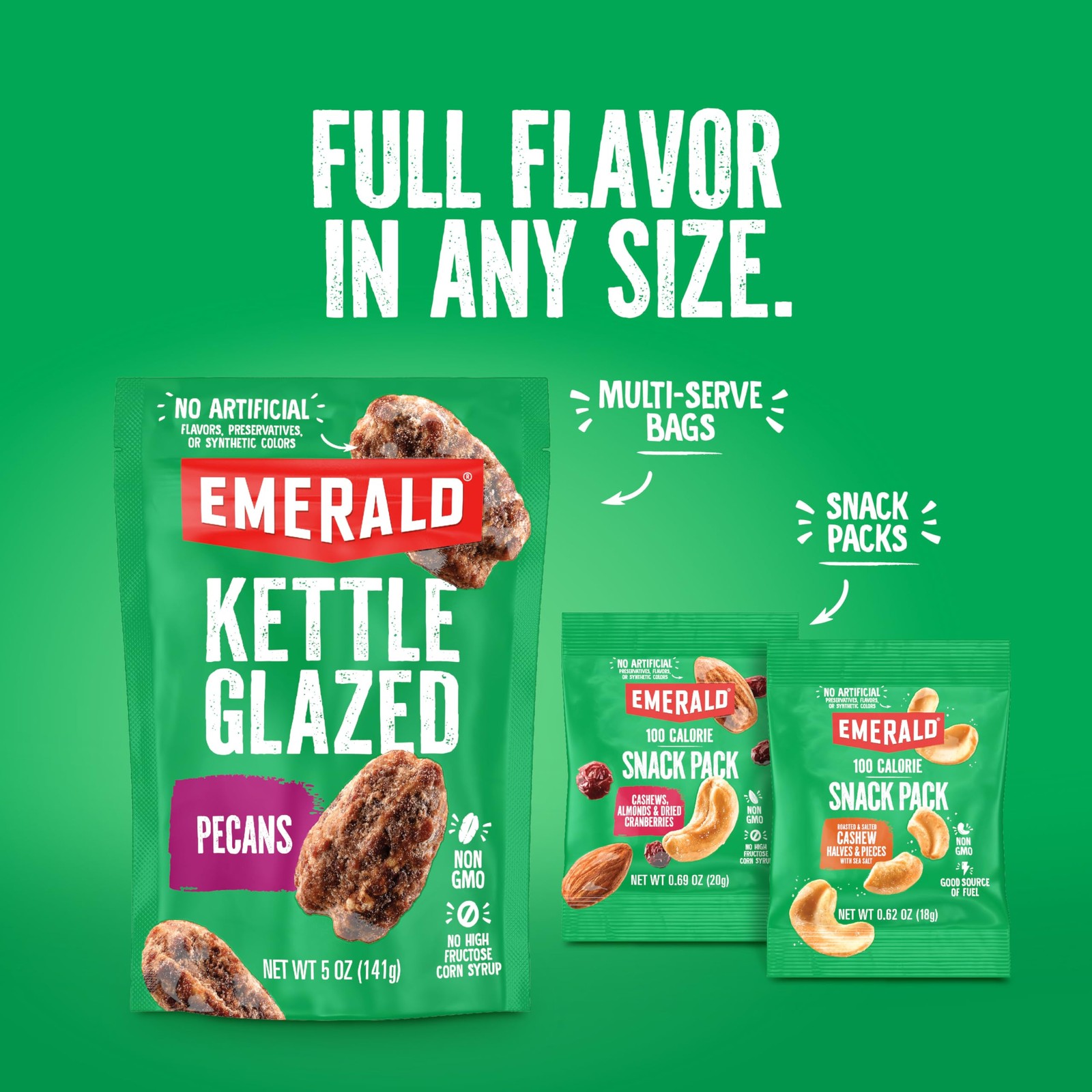Emerald Nuts Roasted and Salted Cashews 7ct (1-Pack), 0.62 Ounce (Pack of 7)
