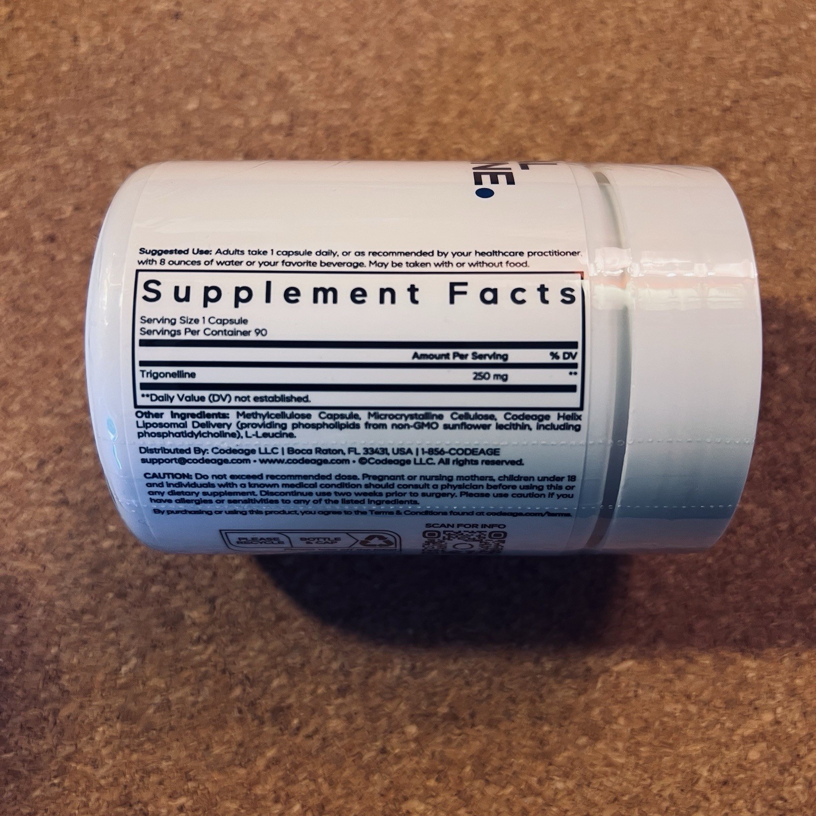 Codeage Liposomal Trigonelline, 90 Vegetable Capsules- Exp. 02/2028