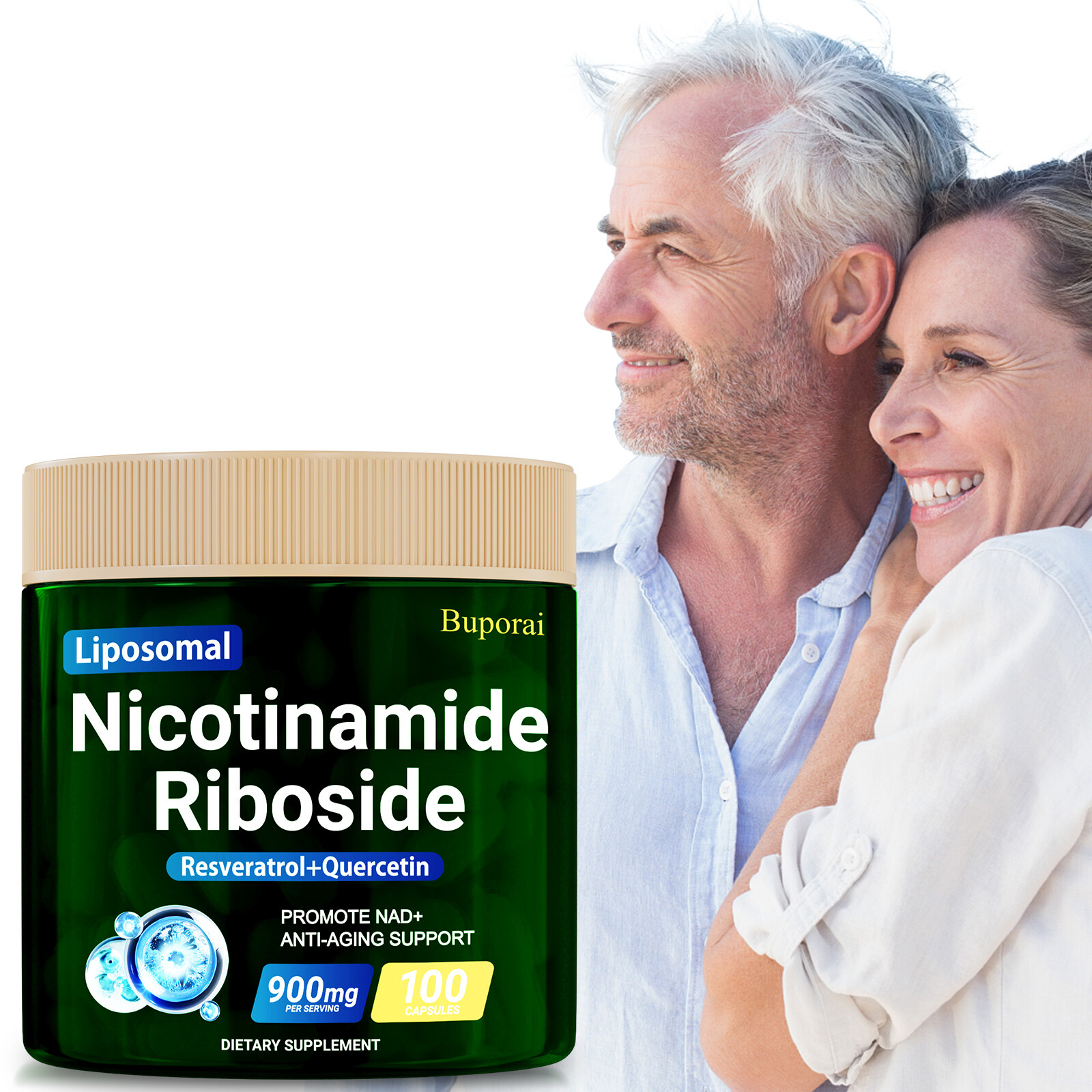 Nicotinamide Riboside – Resveratrol,Boosts NAD+, Anti-Aging Support,Focus Booste