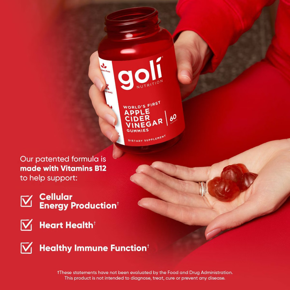 Goli Nutrition Apple Cider Vinegar Vegan Gummies – 60ct 500mg per Serving