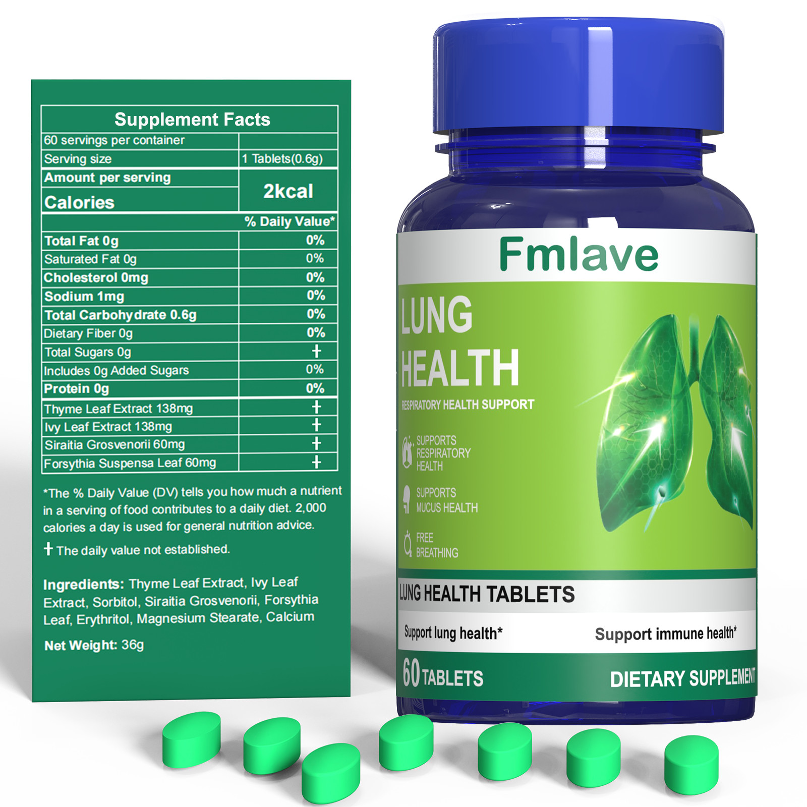 Lung Cleanse & Detox Support Clear Lungs a Healthy Lungs Supplement 2 pack-120pc