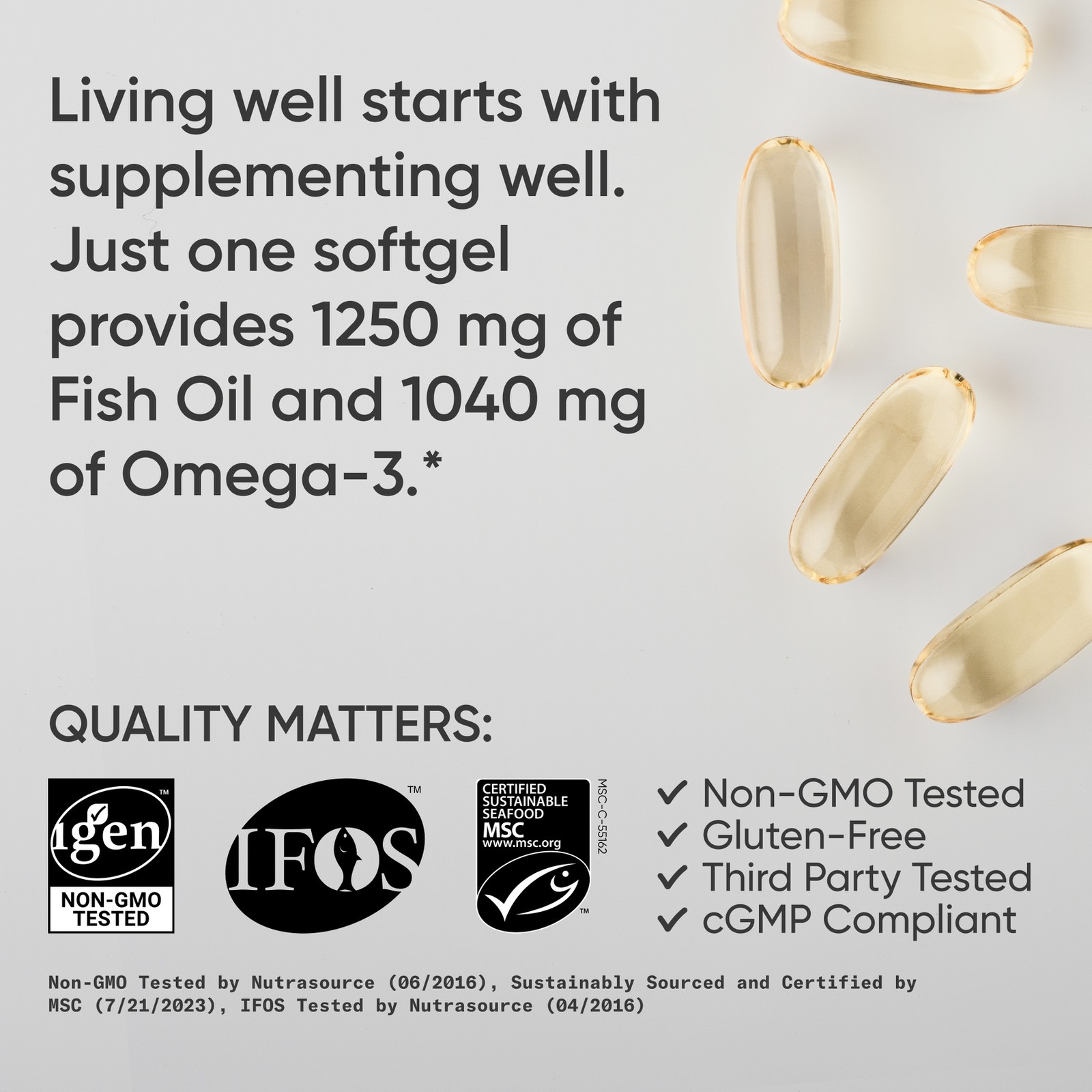 Triple Strength Omega 3 Fish Oil Burpless Supplement EPA DHA Fatty Acids 180 ct