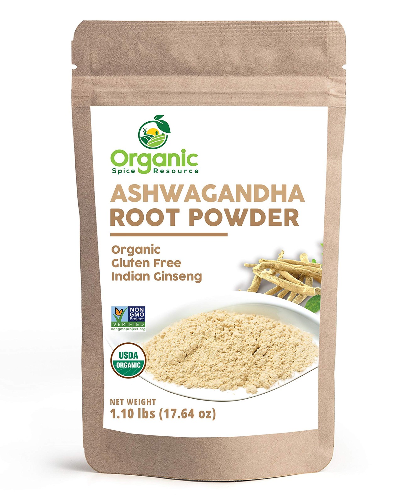 Organic Ashwagandha Root Powder 1.10 lbs | Non-GMO Indian Ginseng, Raw India