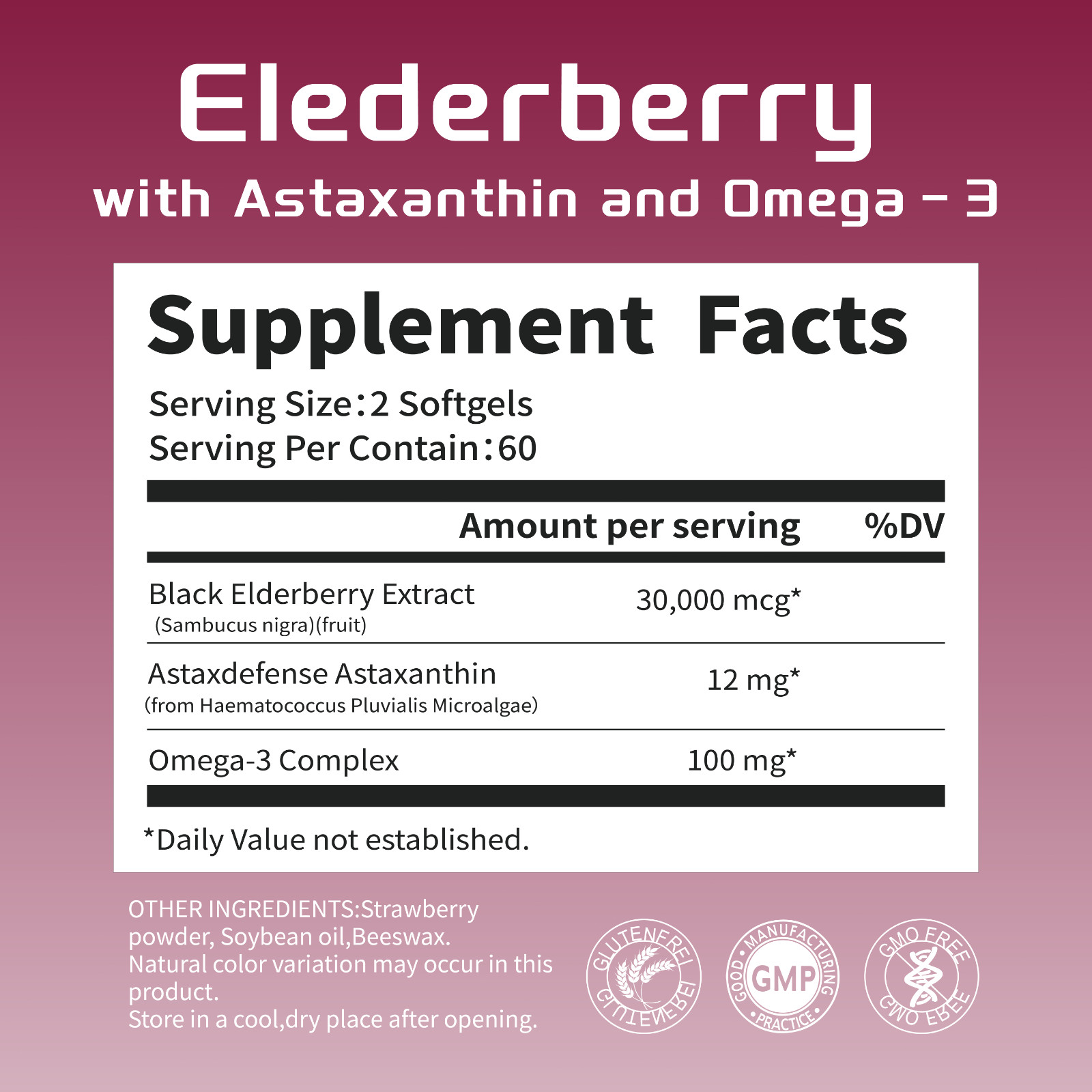 Black Elderberry 30,000mcg | 120 Pills Immune Support & Antioxidants 02/07/2027