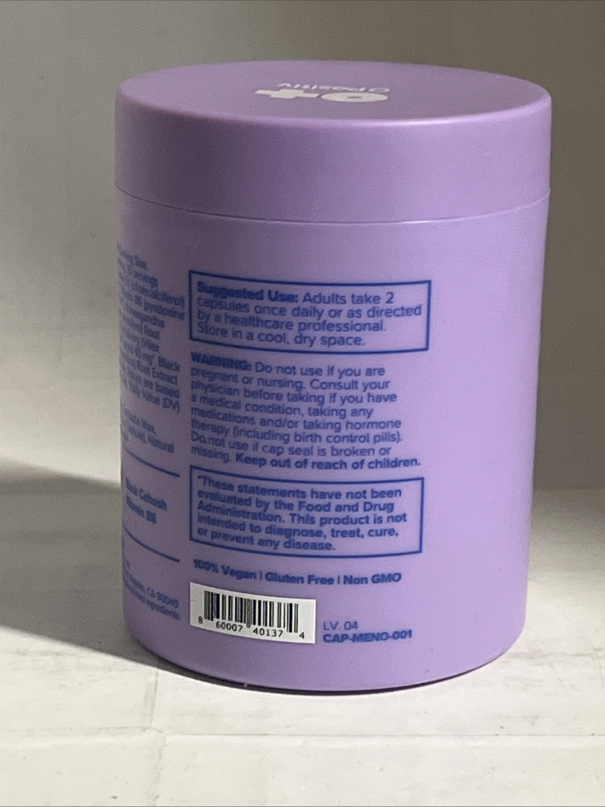O Positiv MENO Vitamins for Menopause 60 VegCaps Exp 01/27