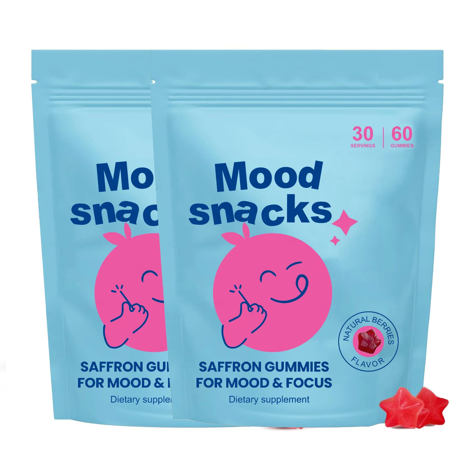 Mood Snacks Kids Saffron Gummies, Natural Support Supplements Offer Mood Berries