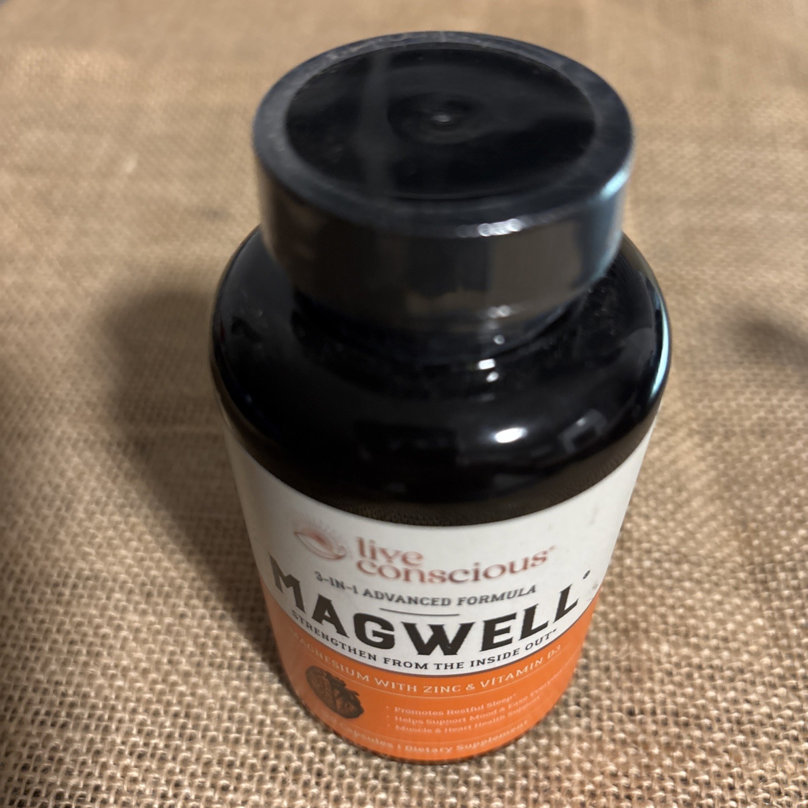 Live Conscious MagWell Magnesium Zinc & Vitamin D3 Sleep Bone Heart Immune 120ct