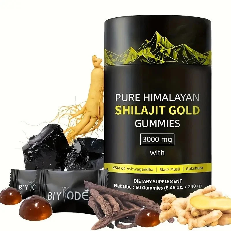 Pure Himalayan Shilajit Gold Gummies 3000mg With Ashwagandha Gokshura
