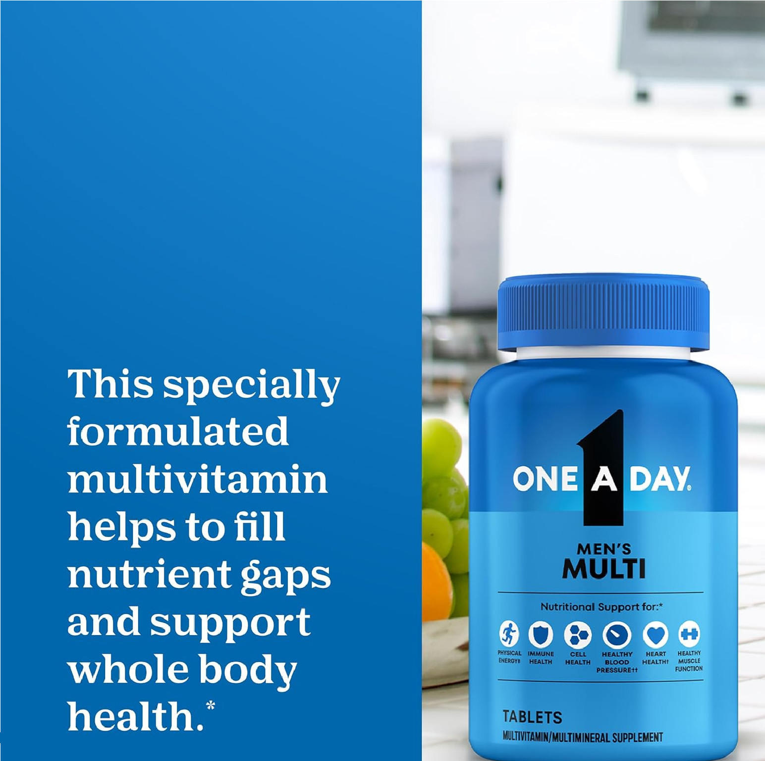 One A Day Multivitamin for Men – Daily Mens Multivitamins with Vitamin D, Zinc,