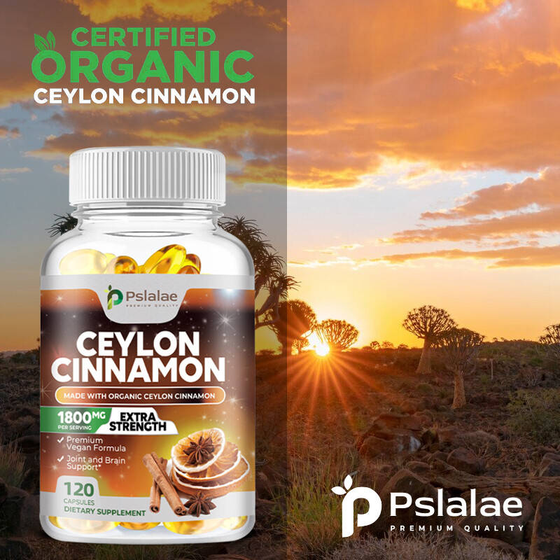 Organic Ceylon Cinnamon Capsules 1800mg – Highest Potency Blood Sugar Support