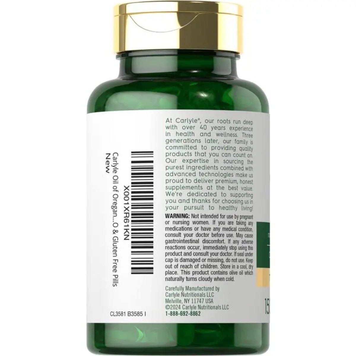Carlyle Oregano Oil 4000mg Softgels Carvacrol Immune Digest Support Non-GMO
