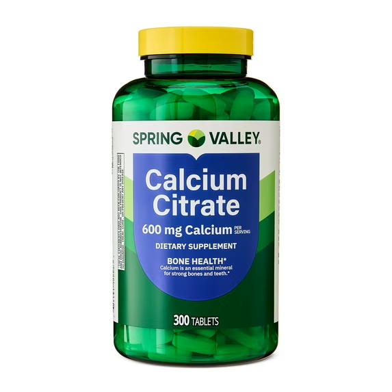 Spring Valley Calcium Citrate Dietary Supplement Tablets for Bone Health, 600 mg