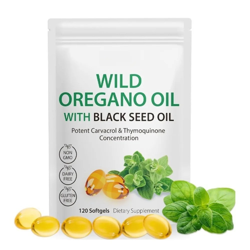 Wild Oregano Oil Black Seed Oil Softgel Carvacrol Thymoquinone Immune Supplement