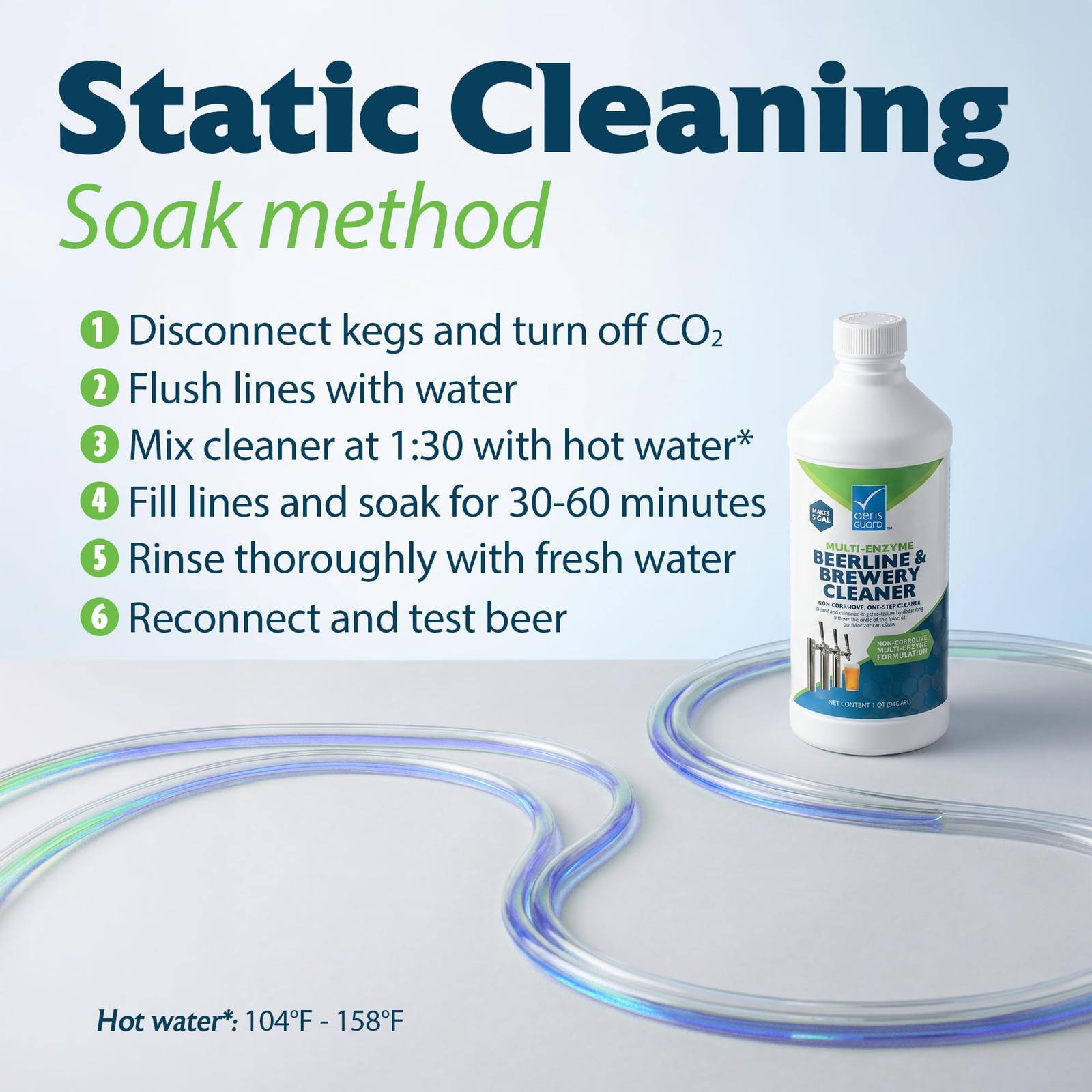 Aerisguard Multi-Enzyme Beer Line Cleaner Non-Corrosive Enzymatic Kegerator