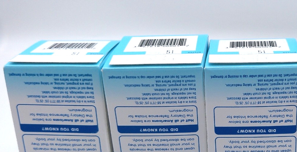 3PK- SlowMag Mg, 180 Total Delayed Tablets, Exp. 2/27+