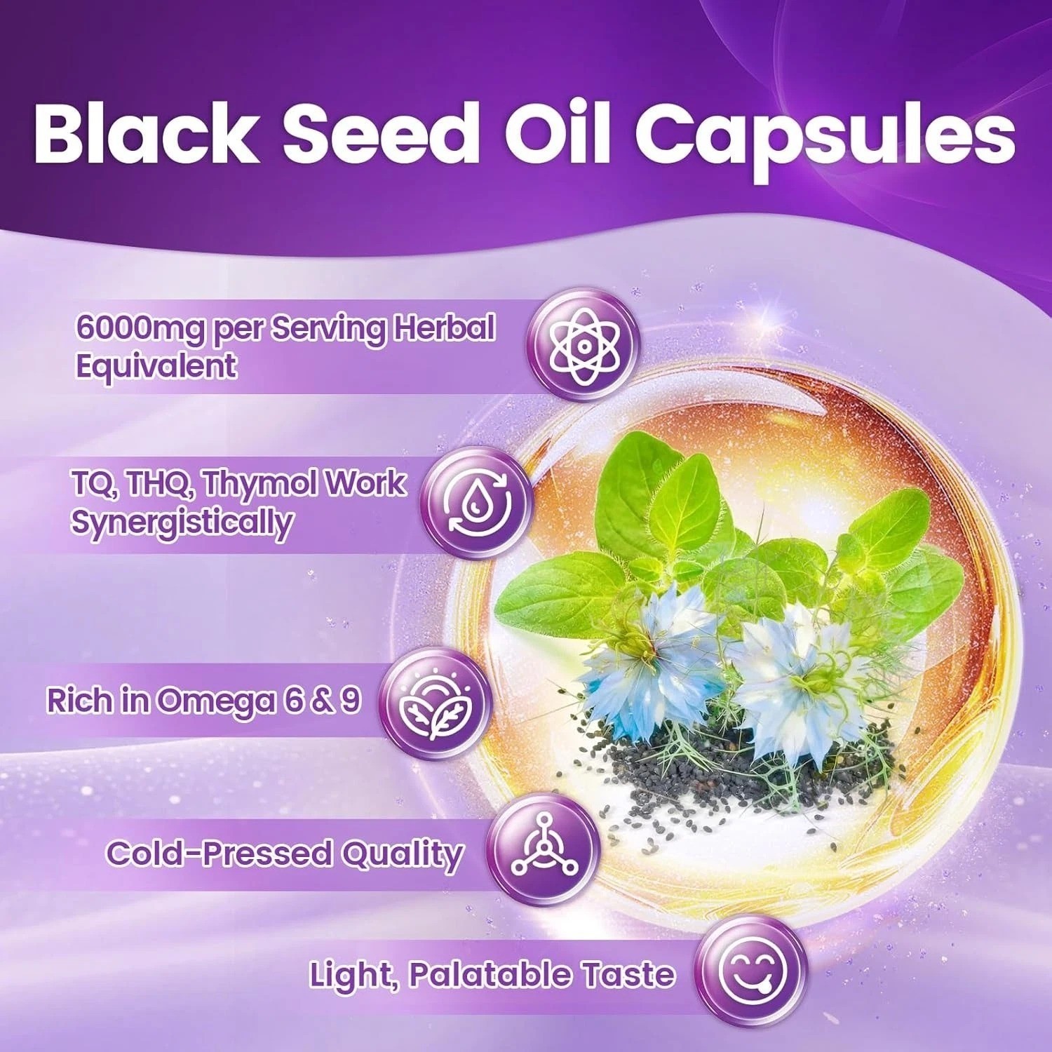 2 Pack Black Seed Oil Capsules,6000mg,300 Count Oil of Oregano,Burdock Root,E&D