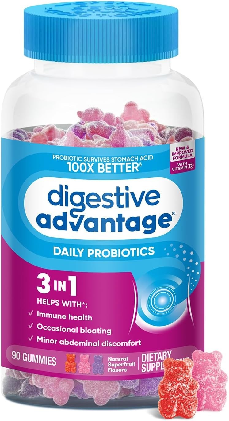 Digestive Advantage Daily Probiotic Gummies for Digestive & Gut Health *2 Pack*