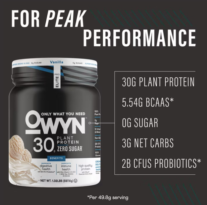 OWYN Pro Elite 30g High Protein Powder, Vanilla, Single