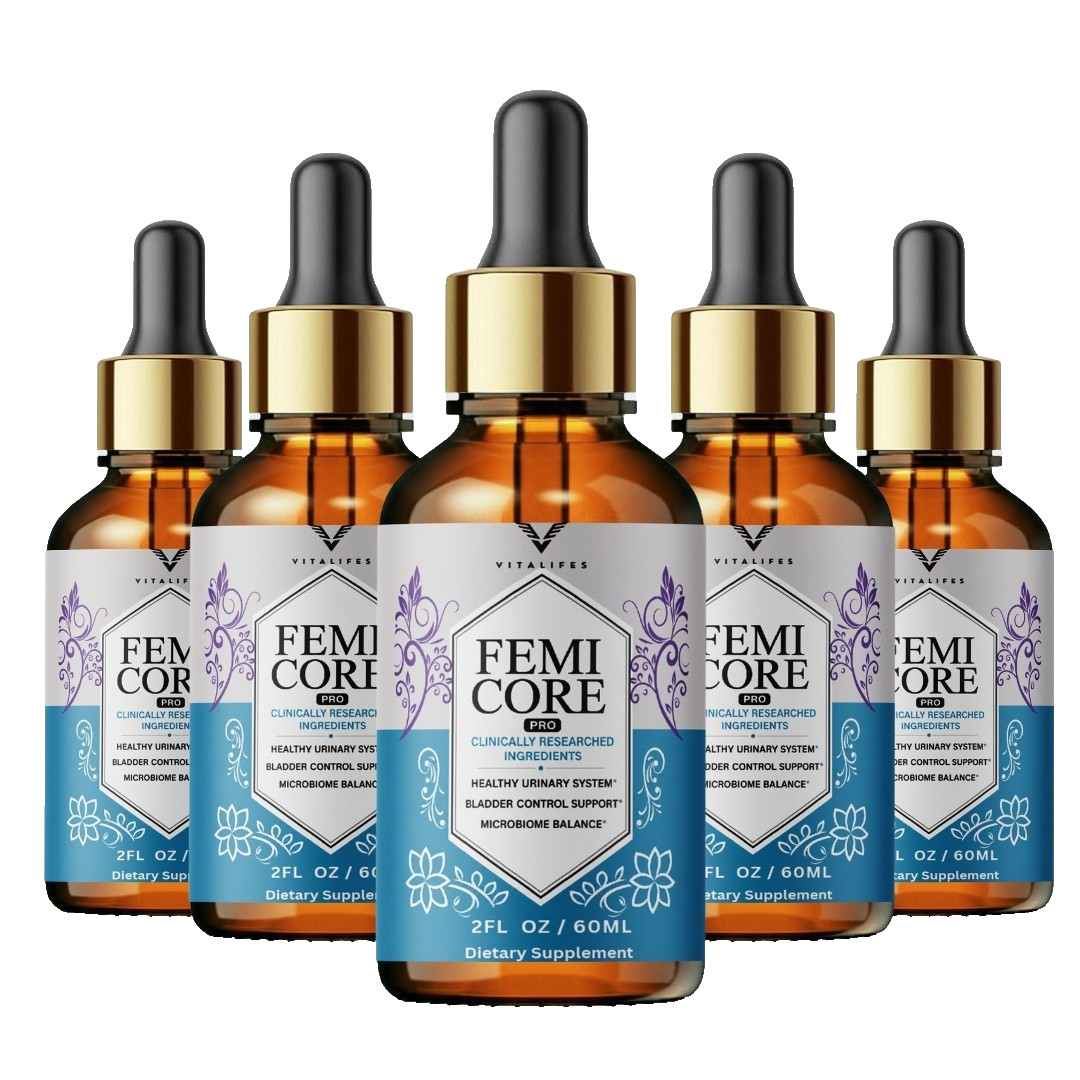 (5 Pack) Femi Core Drops Fast Absorbing Herbal Wellness Formula 60ml