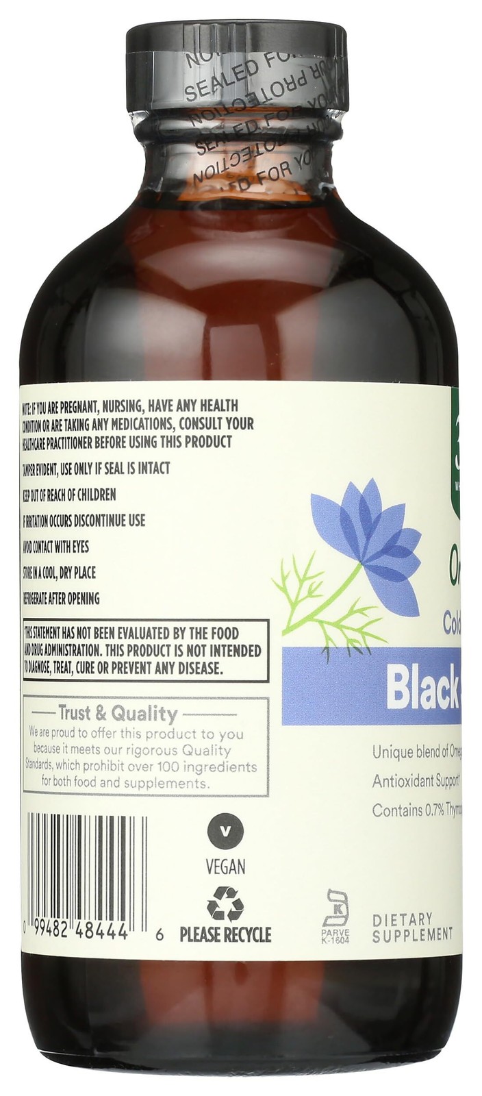 365 Whole Foods Market, Organic Black Seed Oil, 8 Fl Oz Expiration Date 02/2027