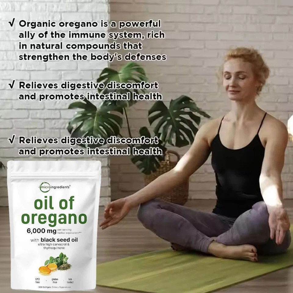 2 in 1 Oil of Oregano & Black Seed Softgels Count with Carvacrol,Immune Supports