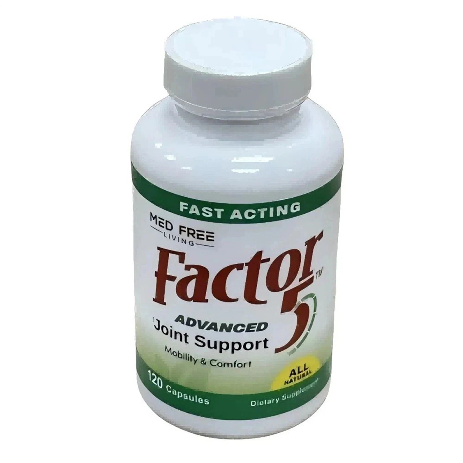 120 Factor Living Free 5 Organic Joint and Muscle Support Complex Med Capsules