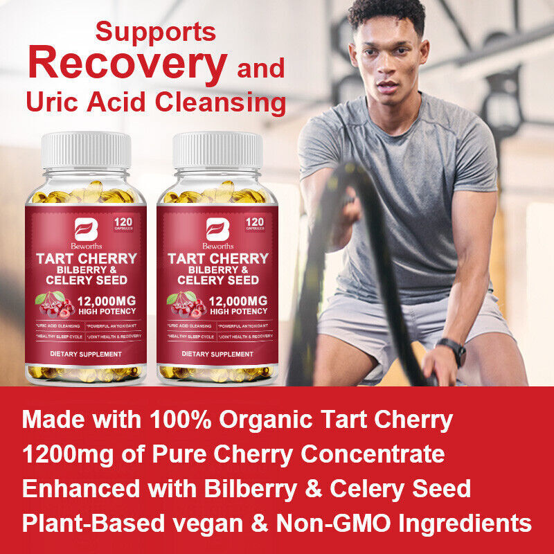 Organic Tart Cherry 12000mg 10:1 Extract Equivalent, 120 Vegetarian Capsules