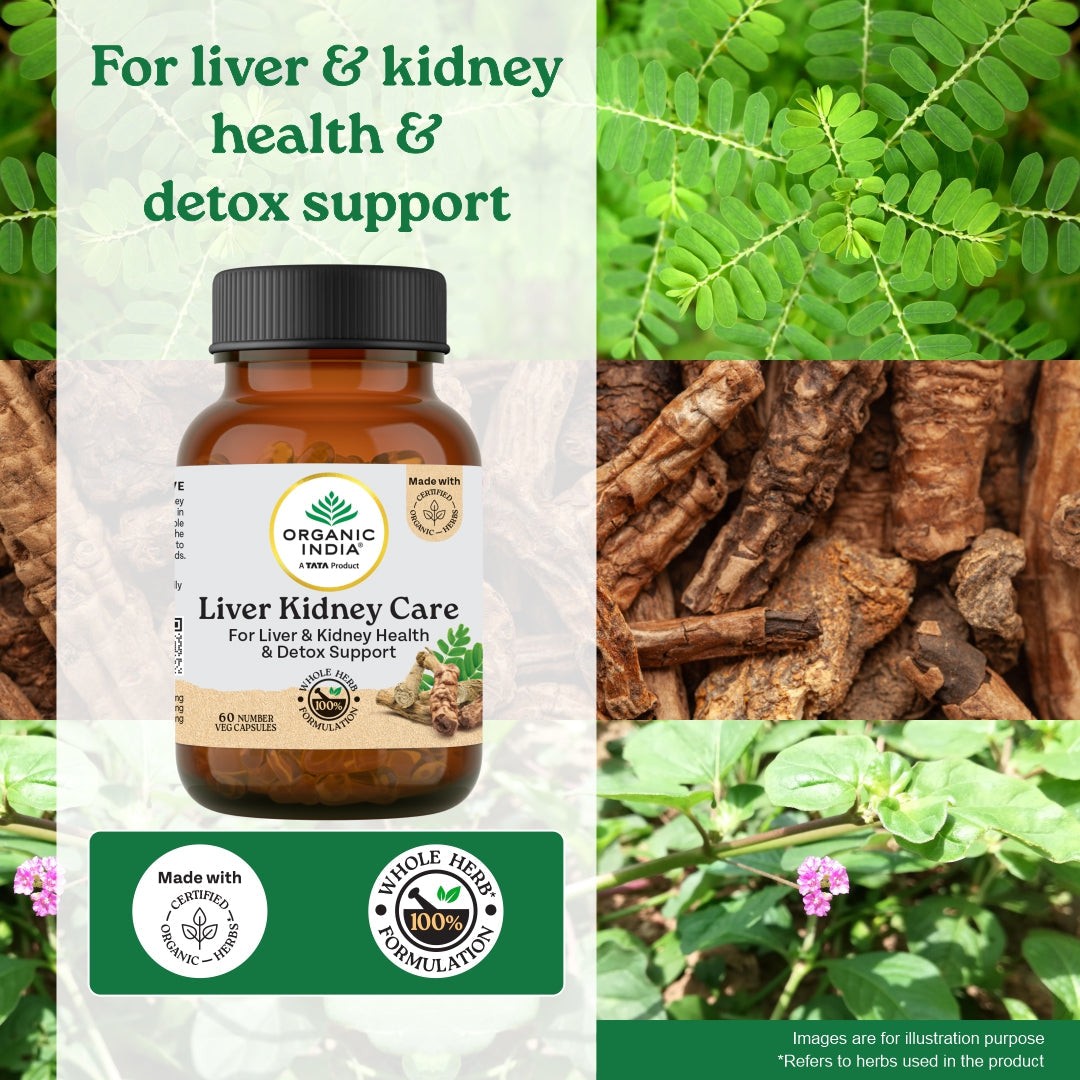 Organic India Liver Kidney Care | Herbal Detox & Daily Wellness Supplement | 60g