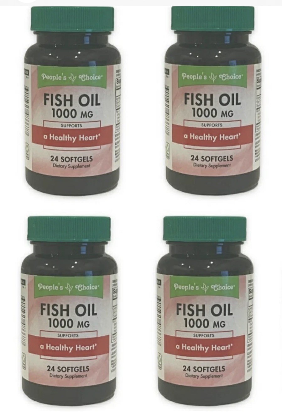 6 Bottles/ 18ct People’s Choice Fish Oil Omega 3 Softgels 1000 MG 07/2028