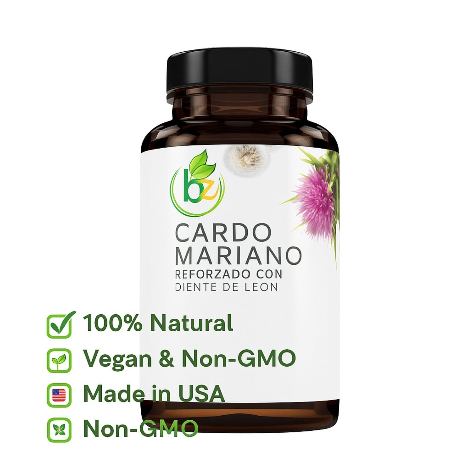 Cardo Mariano reforzado con diente Leon (Milk Thistle 90 Count (Pack of 1)