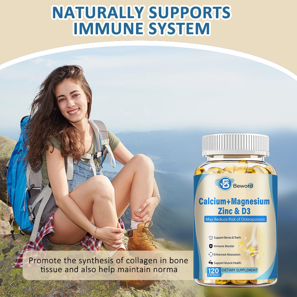 Calcium Magnesium Zinc with Vitamin D3 Strong For Bone Health Muscle Improvement