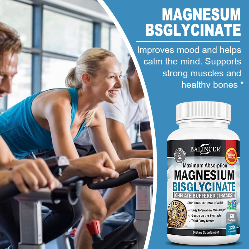 Magnesium Bisglycinate 72mg High Absorption Chelated-30/60/120Vegan Capsules