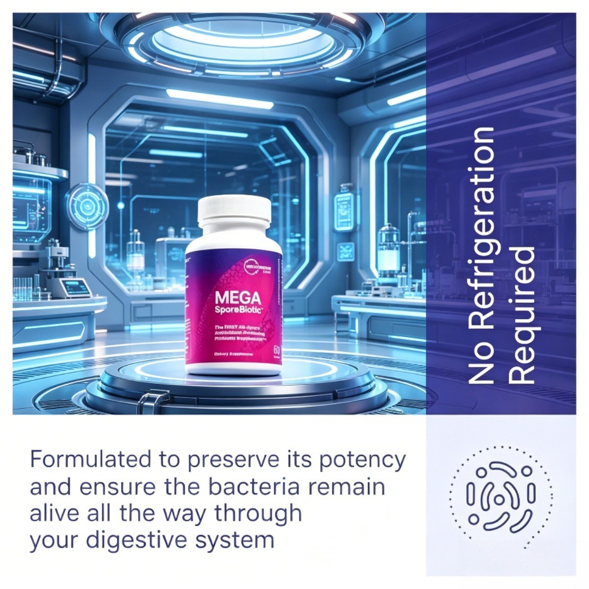Mega Sporebiotic 60 Caps,Probiotic for Gut Health,Microbiome Balance,Men & Women