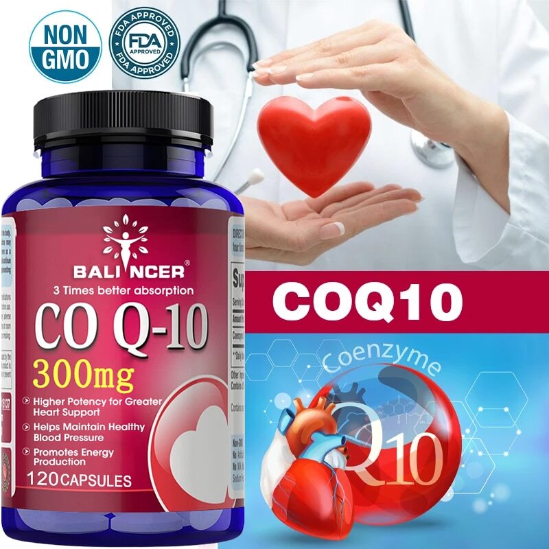 CoQ10 – Co Enzyme Pure Ubiquinone CQ10 Of Coenzyme Q10 300mg 30/60/120Vegan Caps