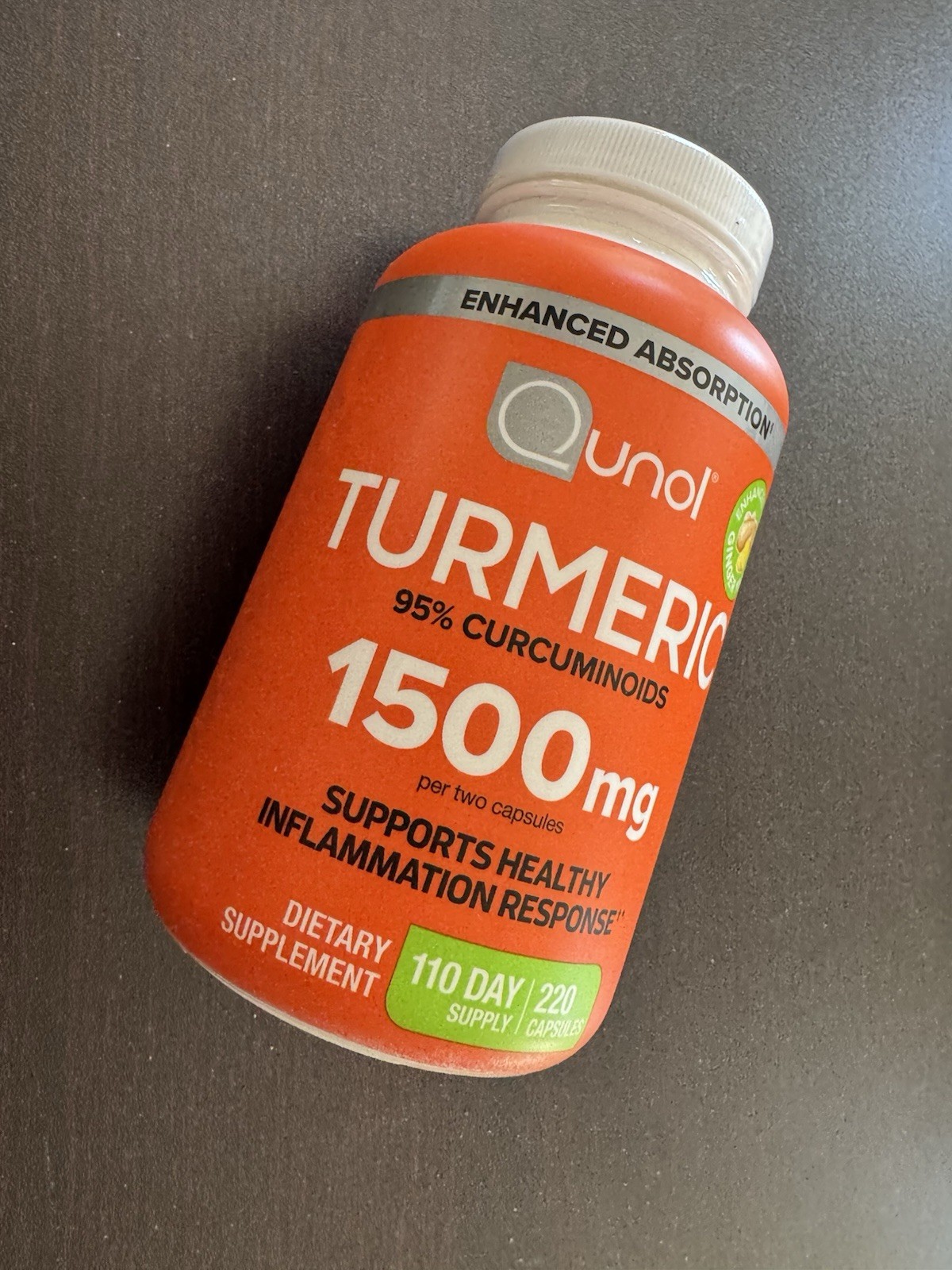 Qunol Turmeric 95% Curcuminoids 1500mg – 220 Capsules,EXP:09/28