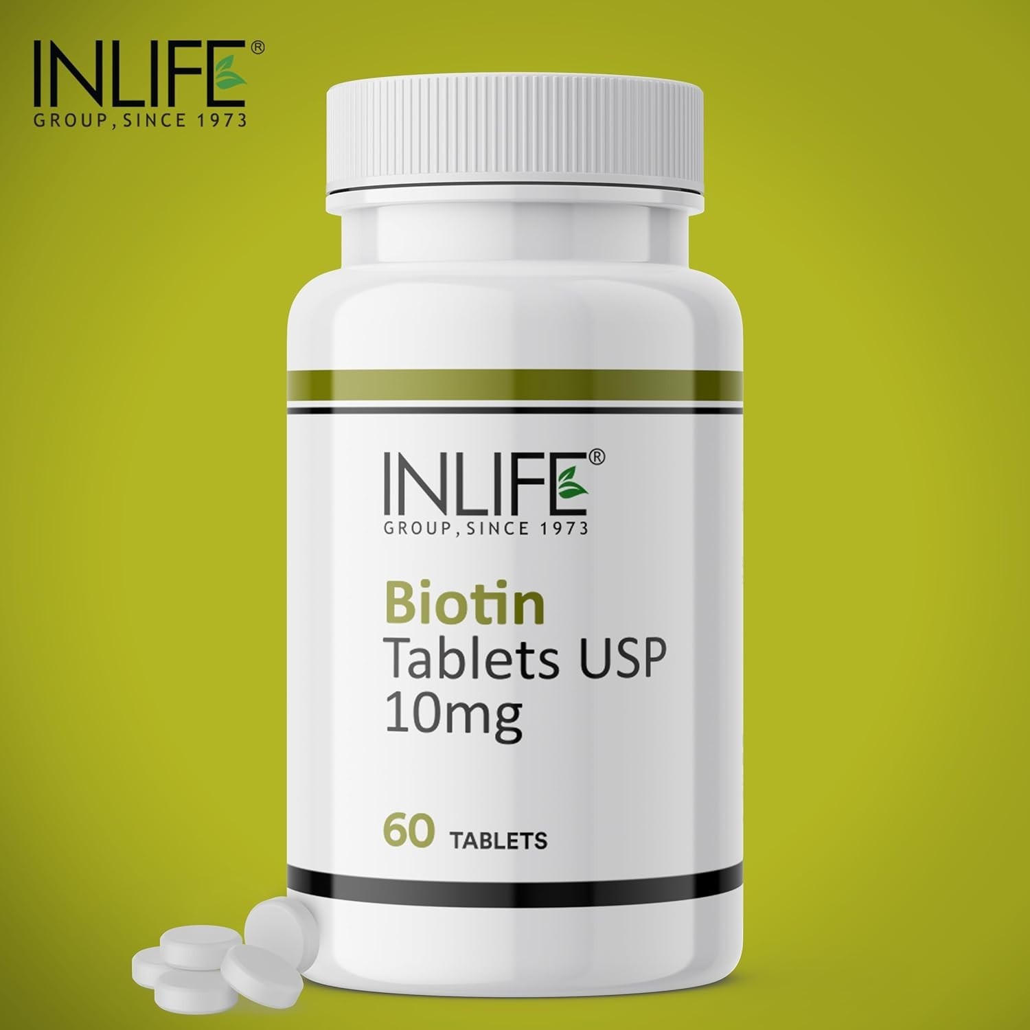 IN.LIFE Biotin 10000mcg Vitamin B7 Hair Skin 60 Tablets