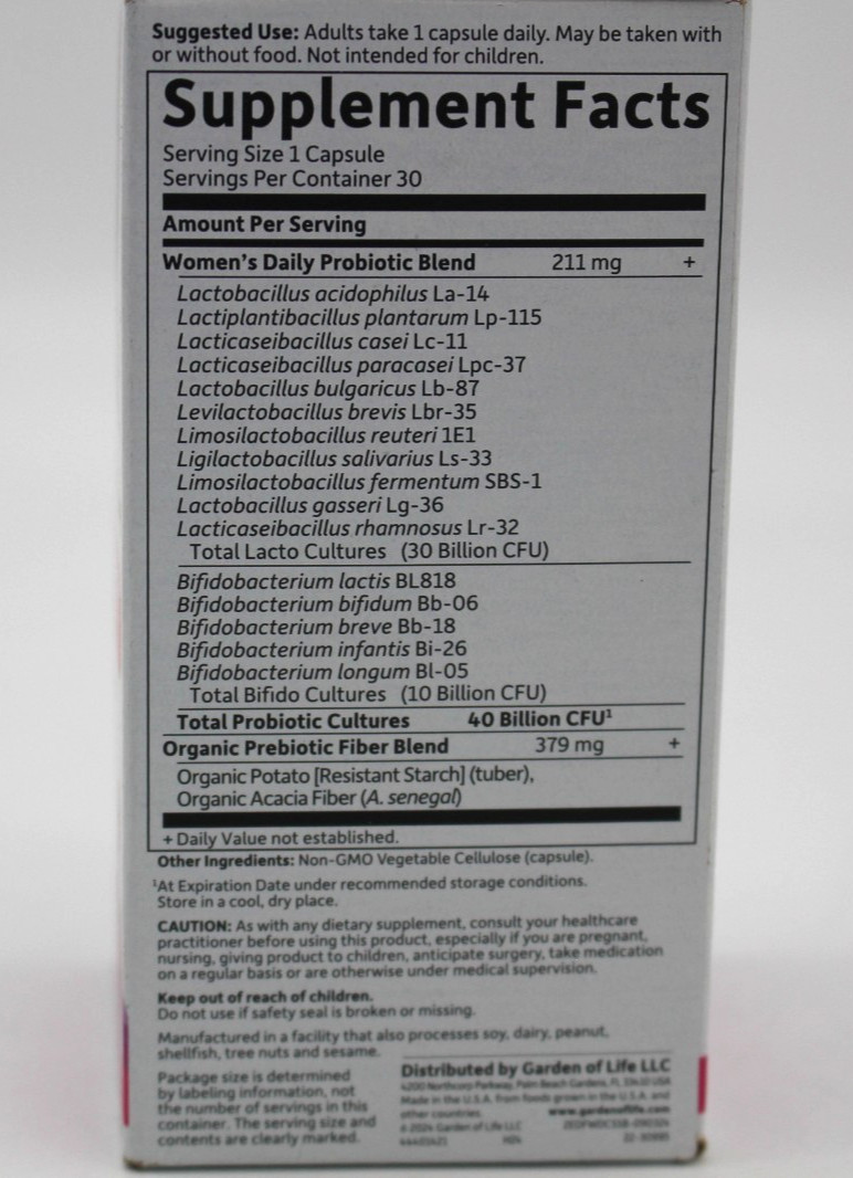 Garden of Life Dr. Formulated Probiotics Women’s Daily Care 30ct – EXP 12/2026